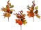 6-Pack: Assorted Pumpkin Picks with Silk Leaves &#x26; Berries by Floral Home&#xAE;